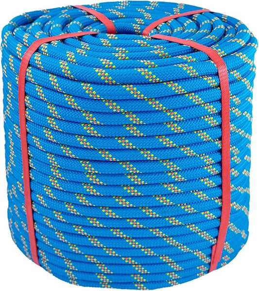 Arborist Rigging Rope Blue - 1/2 Inch Diameter 300 Ft - Heavy Duty Bull Rope for Arborist Climbing Nautical Swing Outdoor Adventures