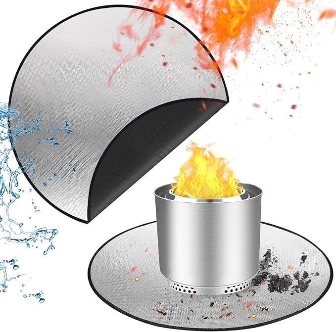 5-Layer Fire Pit Mat 39in Compatible with Solo Stove Ranger Fire Pit, Esay to Clean Under Grill Mats for Outdoor Grill to Protect The Deck, Patio, Pavers