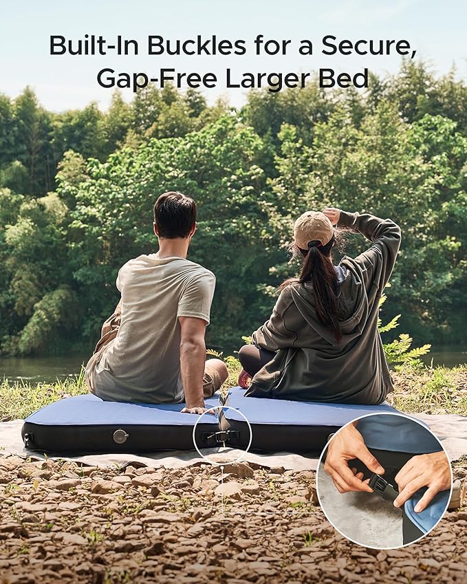 ACACIA 4.3" Thick Self Inflating Sleeping Pad with Foam | Innovative Y-Shaped Telescopic Structure | Ultraportable Camping Mattress | Outdoor Compact Air Mat for Tent Car |