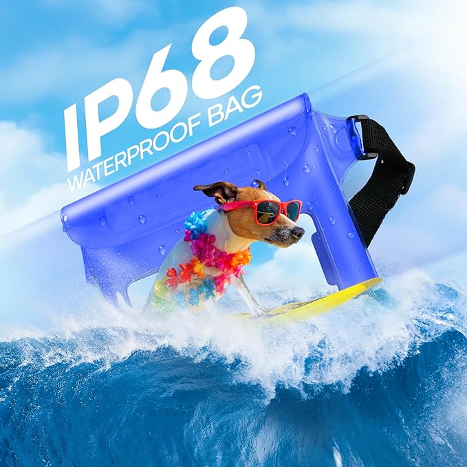 Waterproof Bag for Beach, Sandproof Fanny Packs for Women, Waterproof Pouch for Phone Passport Purse, Floating Dry Bags for Cruise Travel Water Park Boating Fishing Diving Surfing Kayaking Accessories