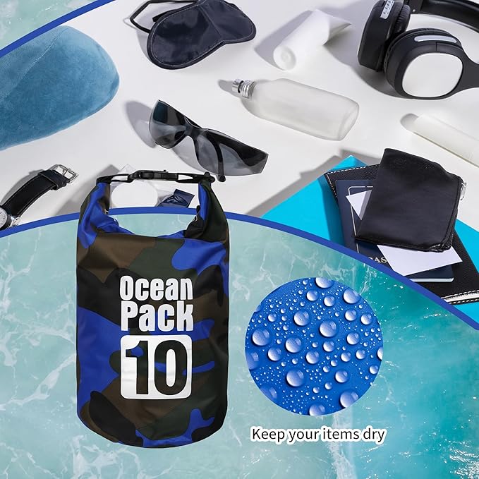 Dry Bag Waterproof for Women Men,20L Rolled Lightweight Dry Storage Bag Backpack with Phone Case for Travel,Swimming,Boating, Kayaking,Camping & Beach,Blue