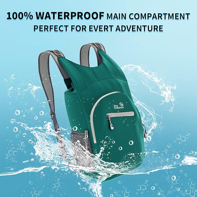 Outlander 100% Waterproof Hiking Backpack Lightweight Packable Travel Daypack