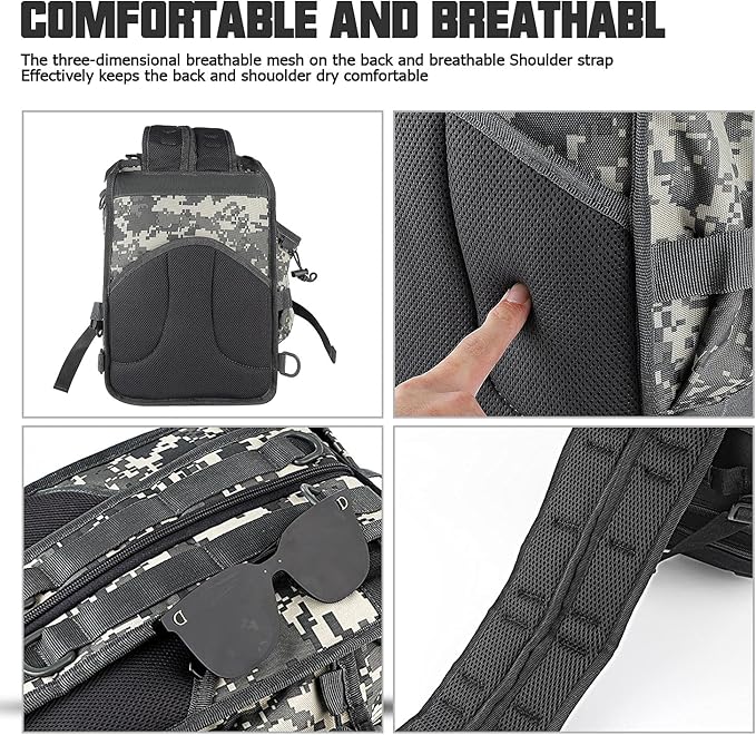 Tactical Backpack Medium EDC DayPack Military Molle Backpacks Bag Outdoor Rucksack for Fishing Hunting Camping (ACU Digital)