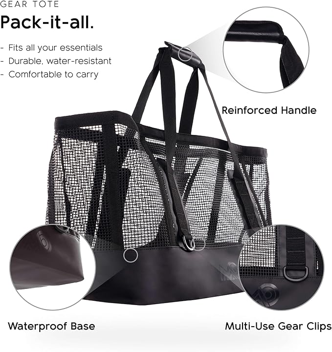 MISSION Boat Gear CASSI Heavy-Duty Outdoor Tote and Waterproof Marine-Grade Mesh Boat Bags
