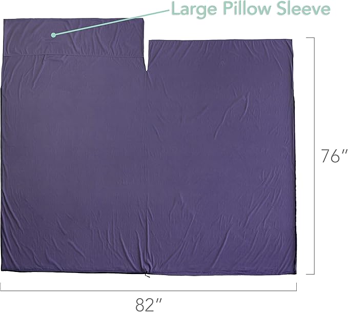 Pike Trail Sleeping Bag Liner – Travel and Camping Sheet, Lightweight and Compact Insert with Full Length Zipper and Guarantee