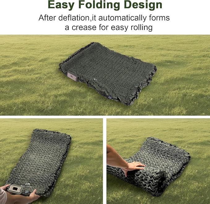 Self Inflating Sleeping Pad with Foam and Electric Pump，Innovative Y-Shaped Telescopic Structure，4.3" Thick Ultraportable Camping Mattress，Outdoor Compact Air Mat for Tent Car（4.2*79*28 inch）