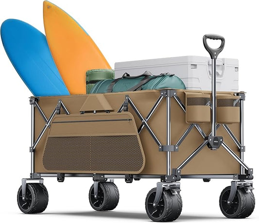 440Lbs Collapsible Wagon Cart with Big Wheels, Ideal for Beach, Camping, Garden, Sports & Transport