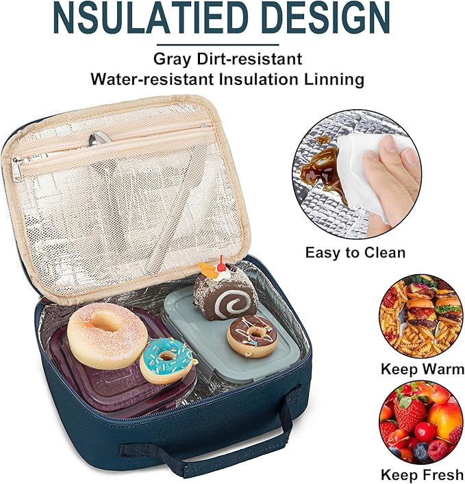 LOIDOU Lunch Box Kids Boys Insulated Lunch Bag Thermal Meal Tote Truck Reusable Lunch Pail Bags for School Travel