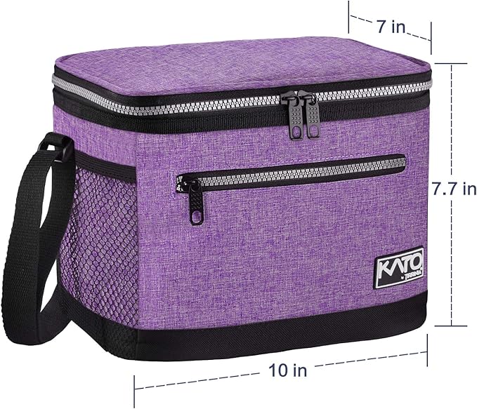 Tirrinia Insulated Lunch Box for Men/Women, Leakproof Thermal Lunch Bag for Office Picnic Work Beach Camping,Reusable Lunch Cooler Tote for Adult, Purple