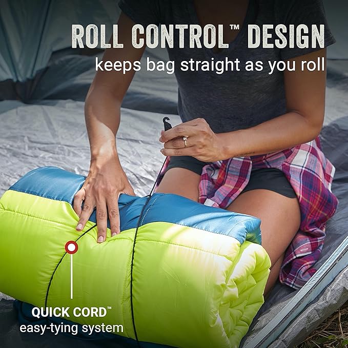 Coleman Kompact Sleeping Bag, Indoor/Outdoor Lightweight Sleeping Bag for Adults, 20°F/30°F/40°F Options for Camping, Hiking, Backpacking with Included Compression Sack