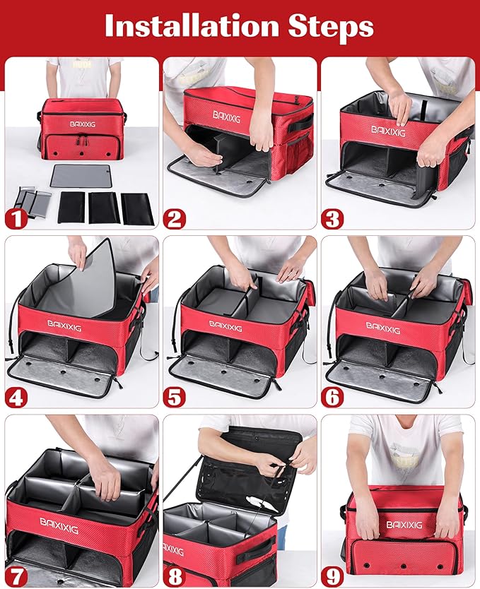 Golf Trunk Organizer, 2 Layer Waterproof Car Golf Locker with Separate Ventilated Compartment for 2 Pair Shoes, Golf Trunk Storage for Golf Accessories, Golf Gifts for Men