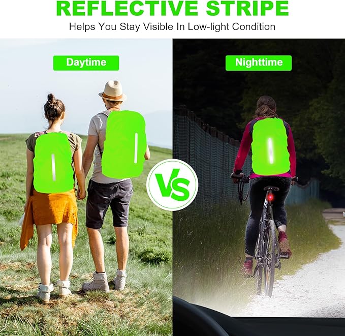 LAMA Waterproof Rain Cover for Backpack, Backpack Rain Cover with Reflective Strip and Antislip Cross Buckle Strap, Ultralight Compact Portable, for Cycling, Hiking, Camping, Traveling