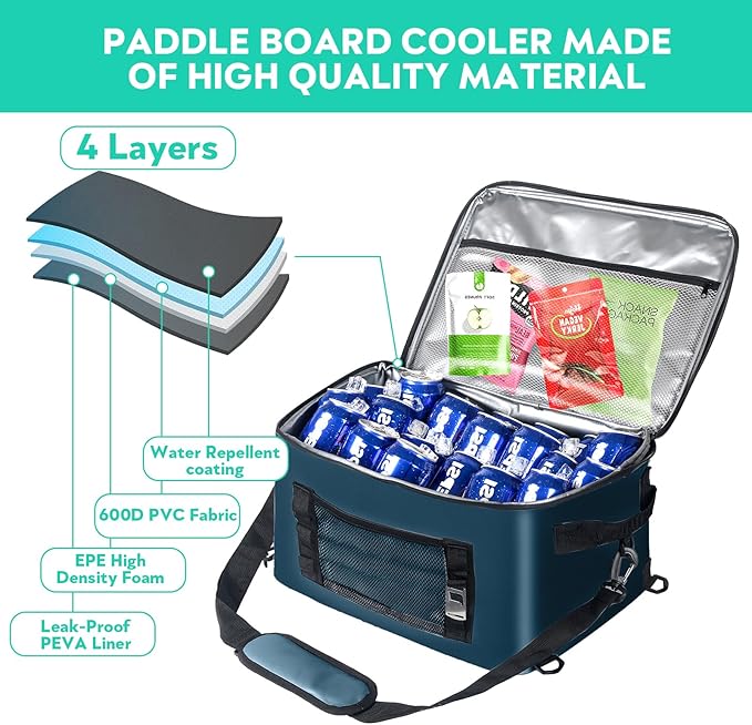 Paddle Board Cooler Bag for Paddleboarding, Kayaking - Secure, Spacious and Functional for Outdoor Water Adventures