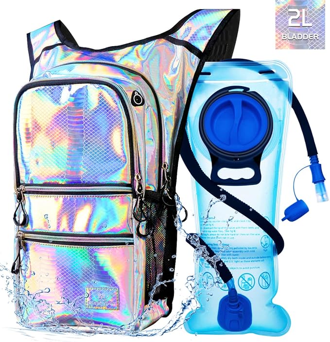 Hydration Backpack Pack, Water Backpack 20L Included 2L Hydration Bladder, Festival Essential - Rave Hydration Pack Hydropack for Hiking, Running, Biking, Festival Gear