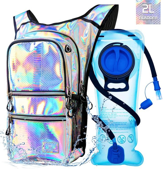 Hydration Backpack Pack, Water Backpack 20L Included 2L Hydration Bladder, Festival Essential - Rave Hydration Pack Hydropack for Hiking, Running, Biking, Festival Gear