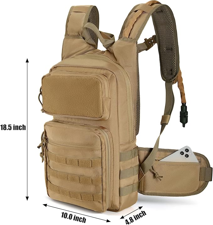 Tactical Hydration Pack Lightweight Insulation Water Backpack Molle Hydration Backpack for Hiking, Running, Cycling, Climbing, Hunting, Fishing
