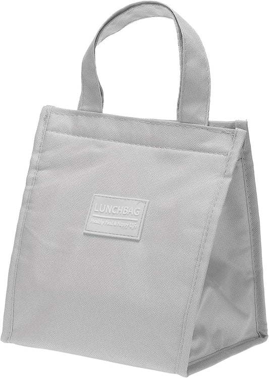 PATIKIL Insulated Lunch Bags, 8"x5"x9" Reusable Bento Bags Thermal Lunch Tote Portable Food Containers Bag for Men and Women, Grey