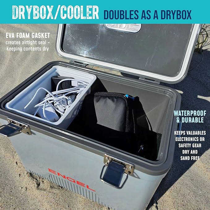 Engel UC7 7.5qt Leak-Proof, Air Tight, Drybox Cooler and Small Hard Shell Lunchbox for Men and Women