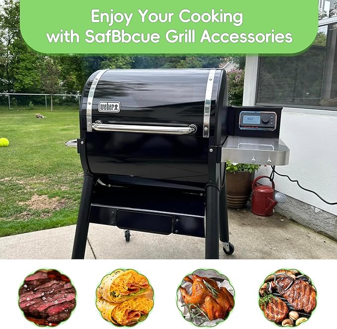 SafBbcue Glow Plug for Weber SmokeFire EX4/EX6/EPX6 Wood Pellet Grills with 4pcs 250V Grill Fuses for Weber Wood Pellet Grills,Replacement Glow Plug for Weber 7009,an Element to Ignite Wood Pellets