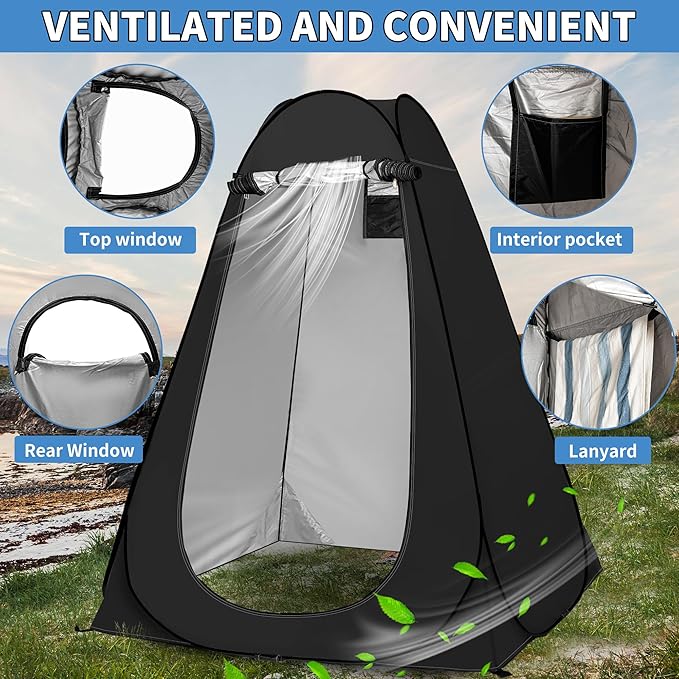 AKOZLIN Portable Pop Up Shower Tent Instant Privacy Dressing Changing Tent Outdoor Shower Room Camp Toilet Tent