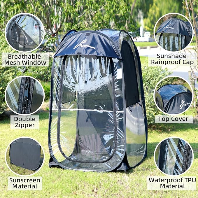 Sportneer Sports Tent, 1 Person Tent Sports Tents for Parents for Cold Day Lightweight Portable Pop Up Tent for Sports Event, Protection from Cold Wind and Rain (L)