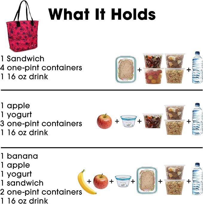 J World New York Lunch Tote Bag Insulated Lunch-Box for Women & Teen Girls, Bellis