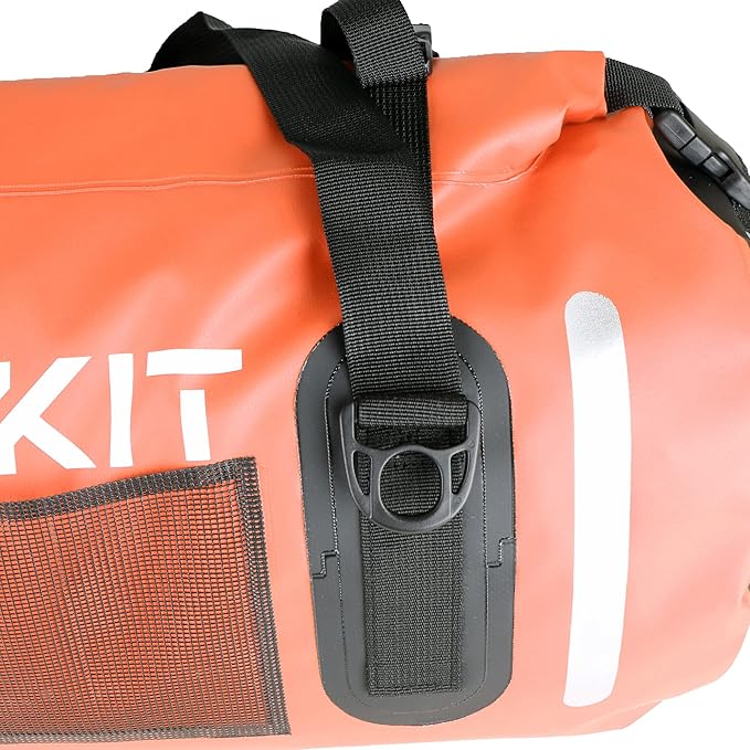 Waterproof Duffle Bag Travel Dry Bag 500D PVC for Motorcycle Tail Kayaking Rafting Boating Swimming Camping Hiking Beach Fishing (Orange, 80L)