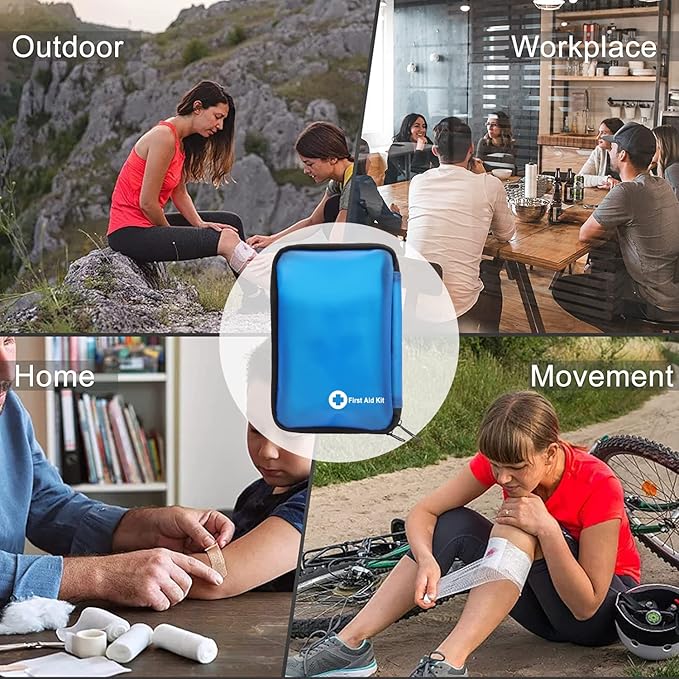 Galaxy 131 Pcs First Aid Kits Tool for Survival Emergency Trauma Military Combat Tactical Medical Hunting Camping Hiking IFAK EMT Bag (131 Pcs Blue First Aid Kits)