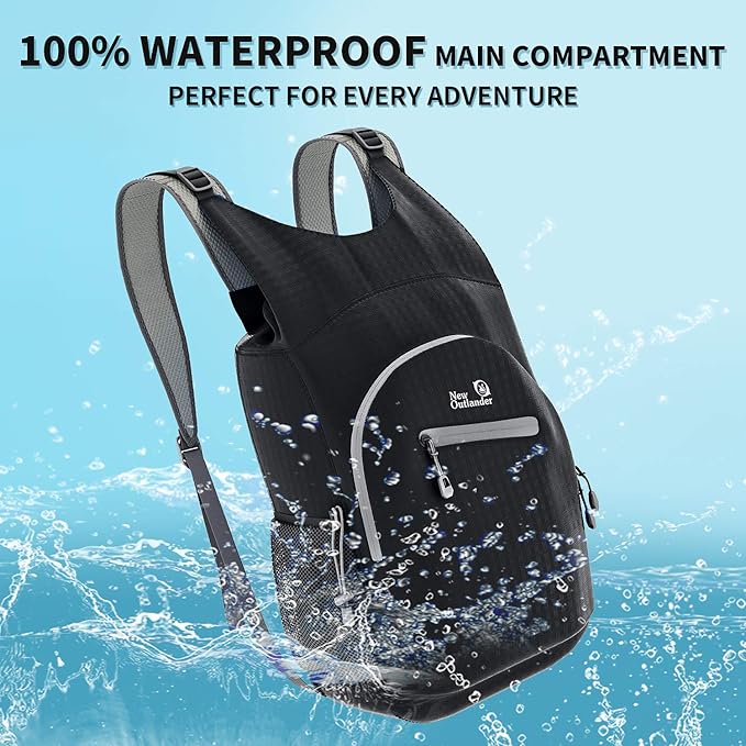 Outlander 100% Waterproof Hiking Backpack Lightweight Packable Travel Daypack