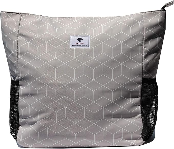 ESVAN Original Floral Water Resistant Large Tote Bag Shoulder Bag for Gym Beach Travel Daily Bags Upgraded