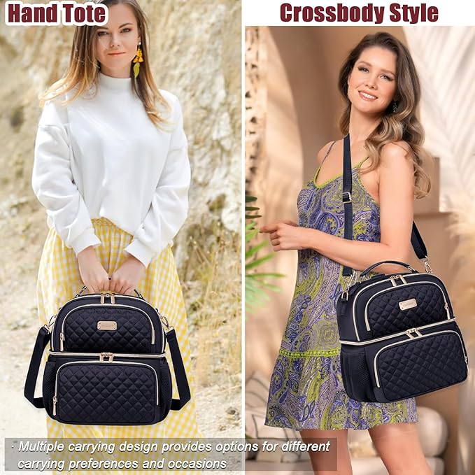 Weitars Lunch Bag for Women,Dual Compartment Lunch Box for Women Lunch Tote for Work,Insulated Leakproof Large Lunchbox Lunch Cooler for Adult for Men, Women, Lunchbag for Hiking,Picnic,Beach