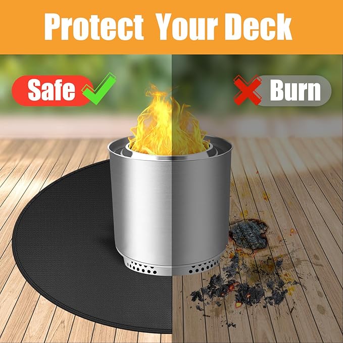 Fire Pit Mats for Under Fire Pit Compatible with Solo Stove Ranger Accessories Compatible with Solo Stove, 3-Layer Esay to Clean Under Grill Mats for Outdoor Grill to Protect The Deck, Patio, 39in