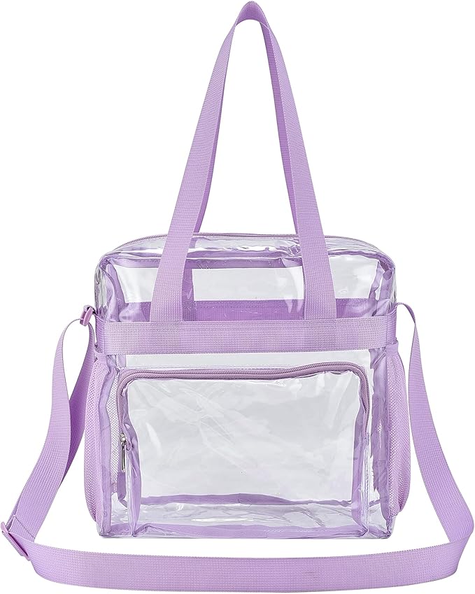 USPECLARE Clear Tote Stadium Approved, Security Travel & Gym Clear Bag for Work Sports Games Concerts