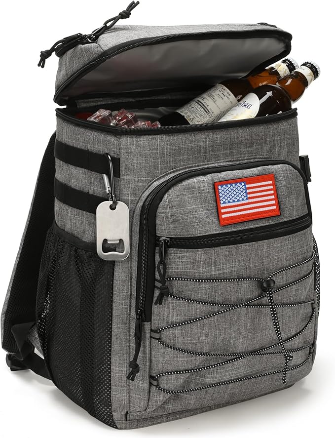 Tactical Backpack Cooler, 25L Cooler Backpack Insulated Leak-Proof, Heavy Duty Large Lunch Backpack, Waterproof Ice Chest Backpack for Men Women Adults Work Daytrip Camping Beach Hiking Accessories