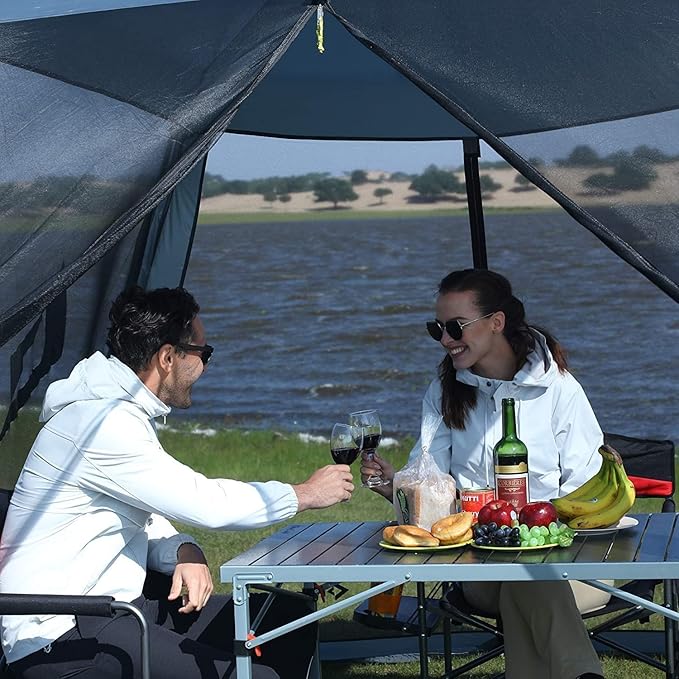 KingCamp Aluminum Folding Camp Table - Lightweight, Portable, Roll Up for Outdoor Camping, Picnic, Barbecue