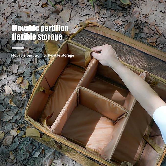 Fockety Camping Storage Bag, Large Capacity 30L BBQ and Picnic Bag Organizer with Handles, Hard Design Trunk Organizer Multipurpose Tactical Bags