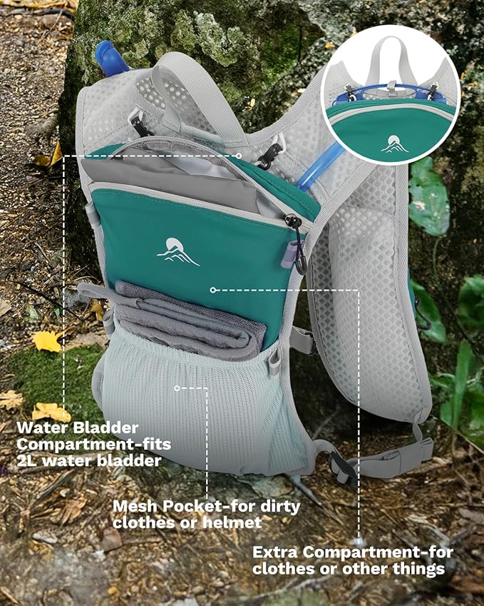 Running Vest for Women and Men, Hydration Backpack for Runners, Trail, Hiking, Biking and Walking, with Front Phone Holder, Adjustable Chest and Waist Strap