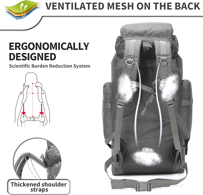 King'sGuard 70L Camping Hiking Backpack Tactical Backpack Military Molle Rucksack Backpack for Outdoor