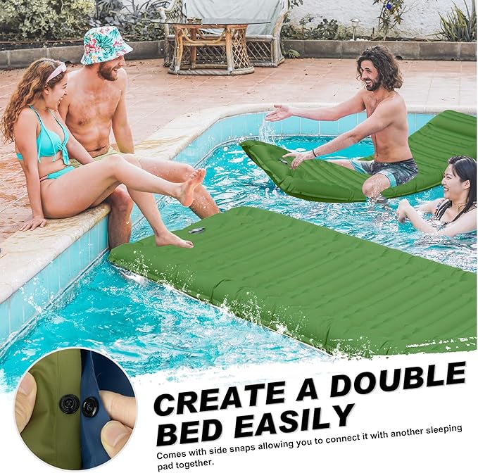 Camping Sleeping Pad, Extra Thickness 4.7 Inch Inflatable Sleeping Mat Ultralight Waterproof Camping Mat with Built in Pump Air Mattress for Backpacking, Hiking, Tent, Travel