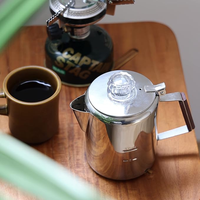 Captain Stag 18-8 Stainless Steel Percolator 3 Cup M-1225