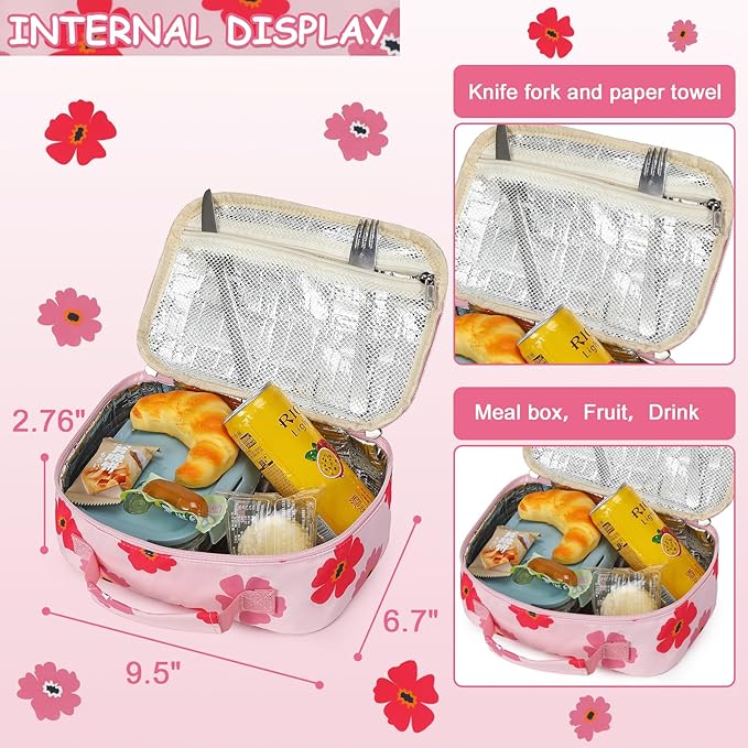 LOIDOU Lunch Box for Kids Boys Girls Insulated Lunch Bag Thermal Meal Tote Reusable Lunch Pail Bags for School Travel