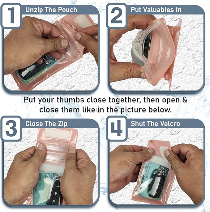 Waterproof Car Key FOB Pouch Submersible Dry Bag Holder for ID Credit Cards Cash Keys Case Swim Surf Floating Wallet