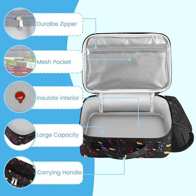 RLGPBON Kids Lunch Bag,Insulated Lunch Box for Girls Boys,Lunch Bag Toddler Teen,School Daycare Cute Travel bags