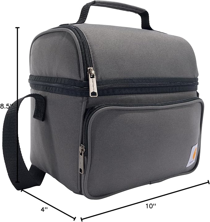 Carhartt Camping Cooler, Worksite Lunchbox, Soft Shell Cooler for Construction Sites, Work and Everyday Use Cooler, Gray
