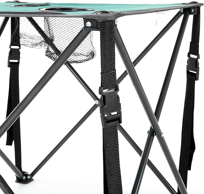 ARROWHEAD OUTDOOR 26” (66cm) Heavy-Duty Portable Camping Folding Table, 2 Cup Holders, Compact, Square, Carrying Case Included, Steel Frame, High-Grade 600D Canvas, USA-Based Support