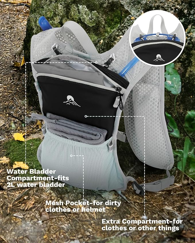 Running Vest for Women and Men, Hydration Backpack for Runners, Trail, Hiking, Biking and Walking, with Front Phone Holder, Adjustable Chest and Waist Strap