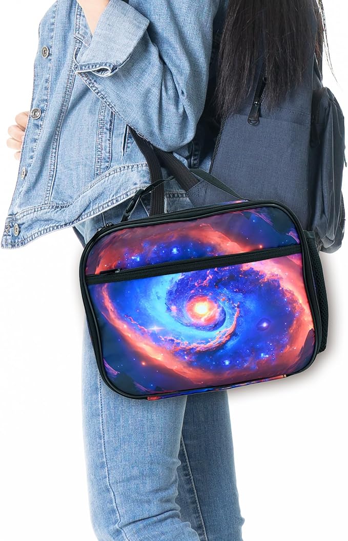 Space Lunch Bag Insulated Reusable Lunch Box Kids Girls Boys Cooler Thermal Tote Bag For Men Women School Work Picnic