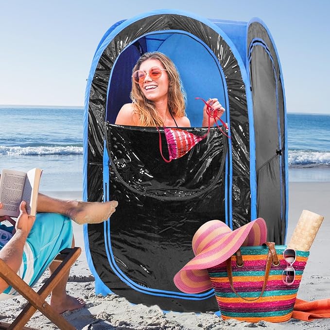 WeatherPod 1-Person Pop-Up Pod with Tinted Panels – Pop-Up Weather Pod, Protection from Cold, Wind and Rain with Added Privacy