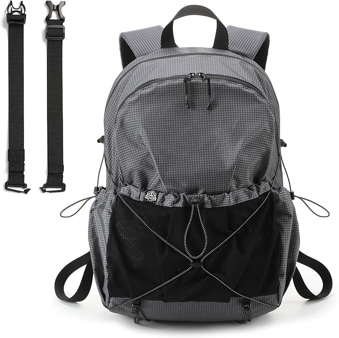 Lightweight Hiking Backpack, Camping Backpack 20L Small Backpacks Water Resistant Daypack for Women Men (Grey)