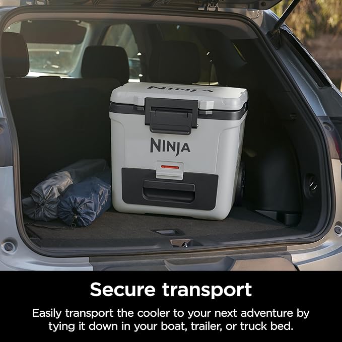 Ninja | Cooler | FrostVault 30QT Cooler with Wheels | Insulated with Temp Dry Storage Drawer | Keeps Ice Cold for Days | for The Beach, Camping, Picnics & More | Cloud White | FB230WH